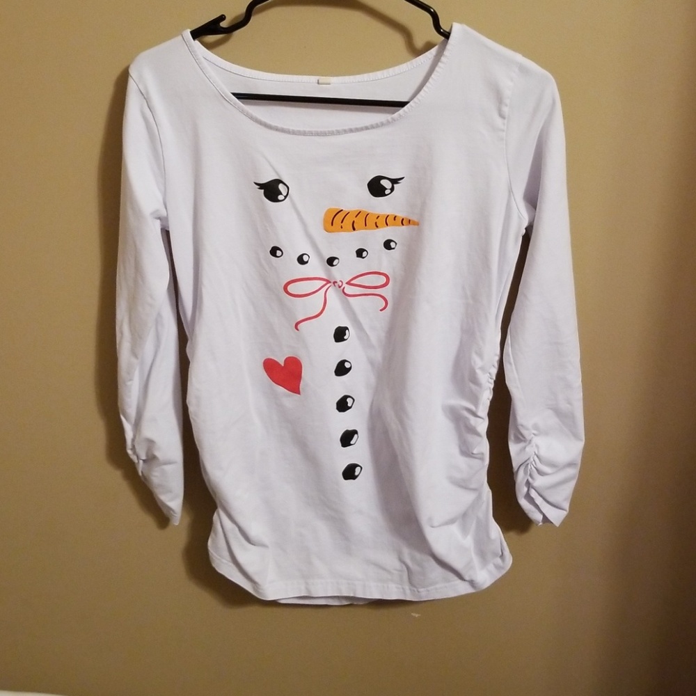 Maternity Snowman shirt